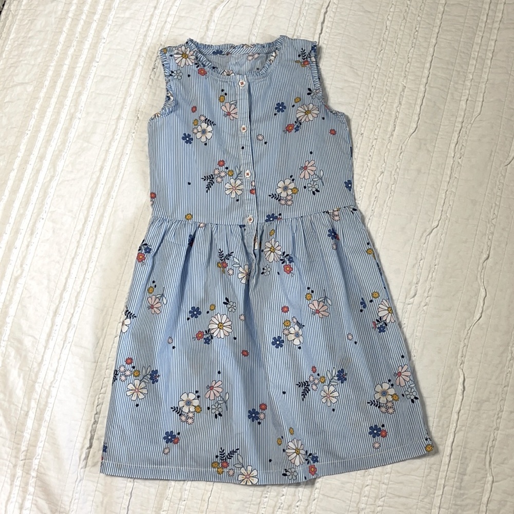 Blue Floral Dress Girls size 6/7